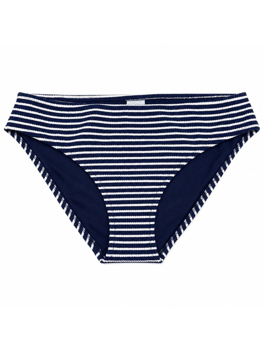 Shade & Shore MEDIUM 8-10 Navy Blue & White striped Swimsuit bottoms NEW
